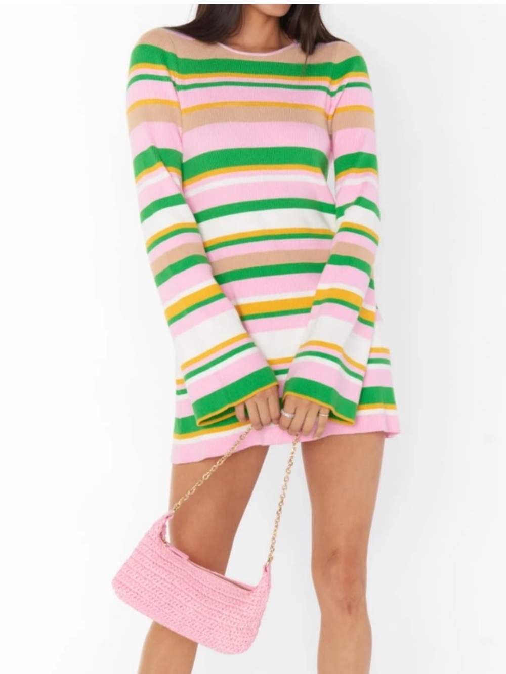 Show Me Your MuMu Away Mini Dress Multicolor Striped Knit Dress
